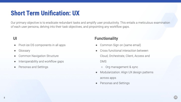 Short Term UX Goals
